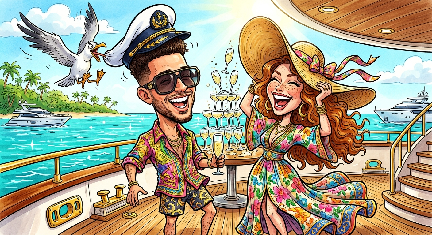 Jet Set caricature example